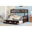 Lit superposé simple au-dessus d'un lit double avec lit gigogne simple et tiroirs, peu encombrant et polyvalent pour les chambres modernes