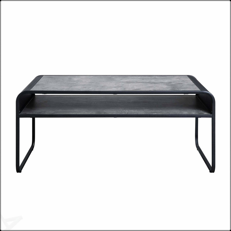 Élégante table basse à structure en métal avec tablette ouverte pour la vie moderne et le rangement