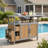 54.33" Farmhouse Rolling Outdoor Kitchen Cart-1993734108