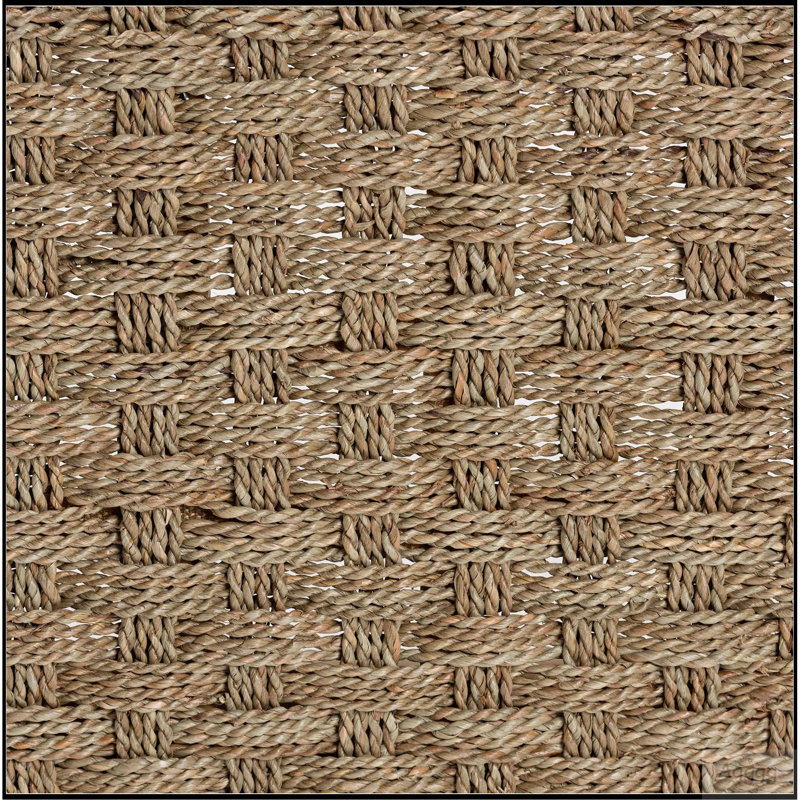 Banc d'appoint moderne bohème en jonc de mer naturel et bois d'acacia
