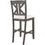 Tabouret de comptoir (2) - Gris et brun clair, style rustique avec coussin de siège accrocheur pour salle à manger de 2 tabourets