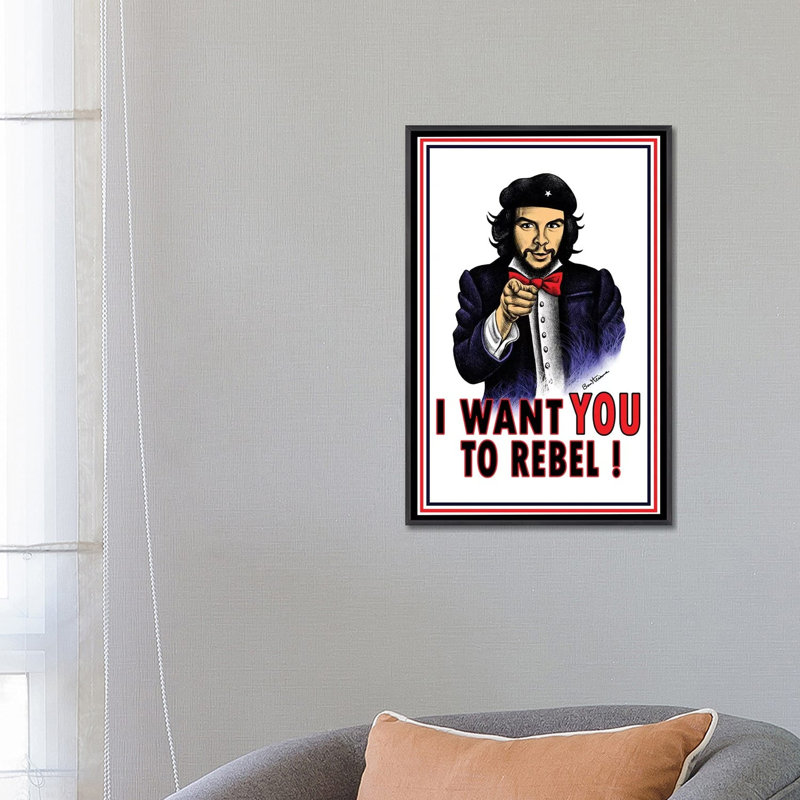« Che » par Ben Heine-impression, Pas de tapis, H 26 po x l 18 po x P 1,5 po, Toile avec cadre noir patiné