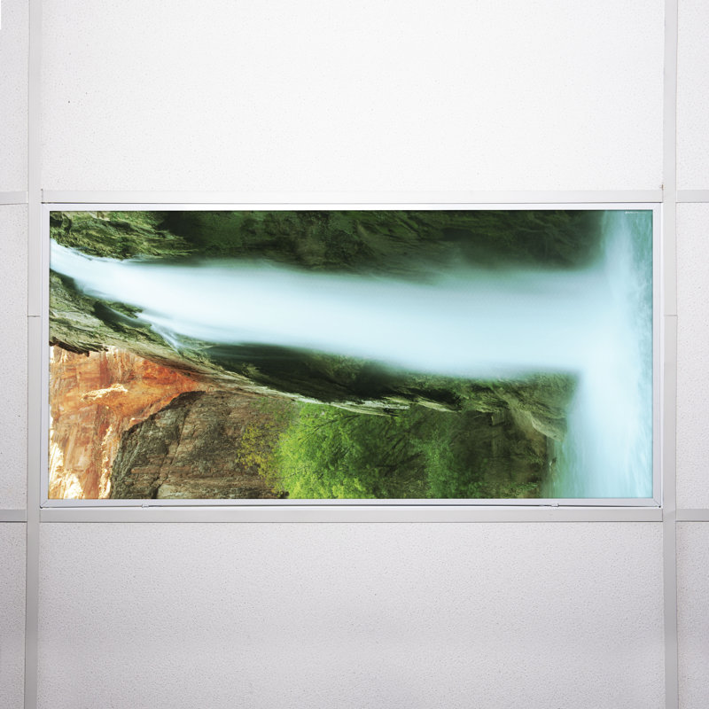 Waterfall Classroom Fluorescent Light Covers for Ceiling Lights - For 2x4 Fixture - by Octo Lights