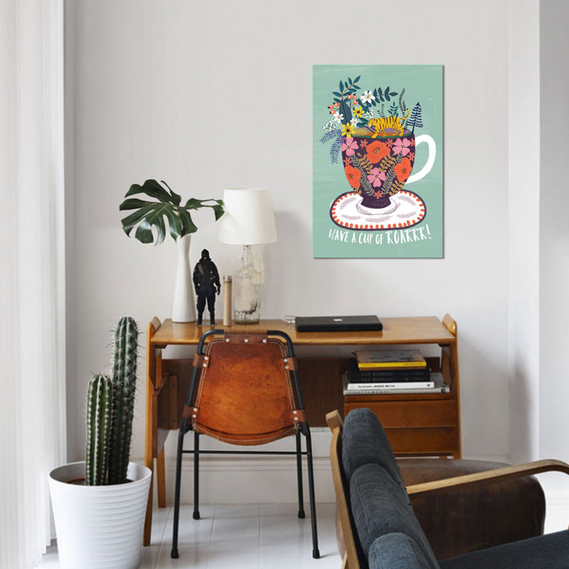 Thé - reproduction d'art graphique sur toile, H 18 po x l 12 po x P 1,5 po, Toile tendue, Pas de tapis