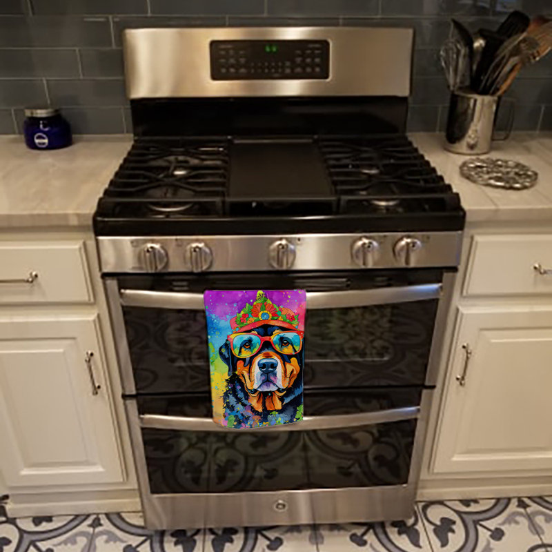 Serviette de cuisine Rottweiler Hippie Dawg