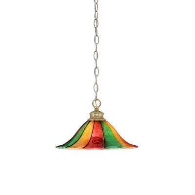 Luminaire suspendu en chaîne illustré d'un verre de Mardi gras 16 po