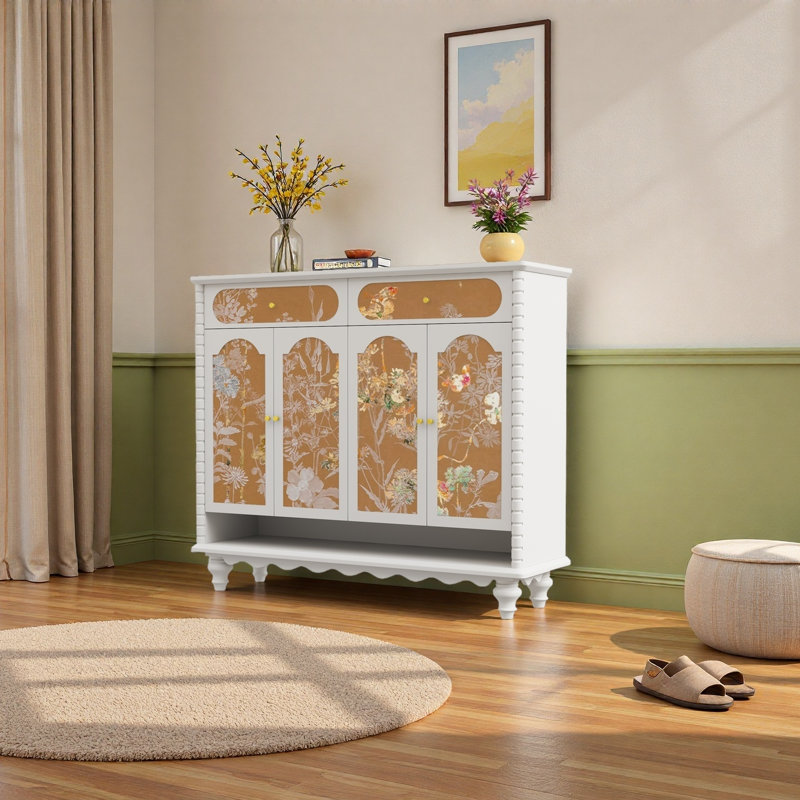 Multifunctional large-capacity storage cabinet, Ivory
