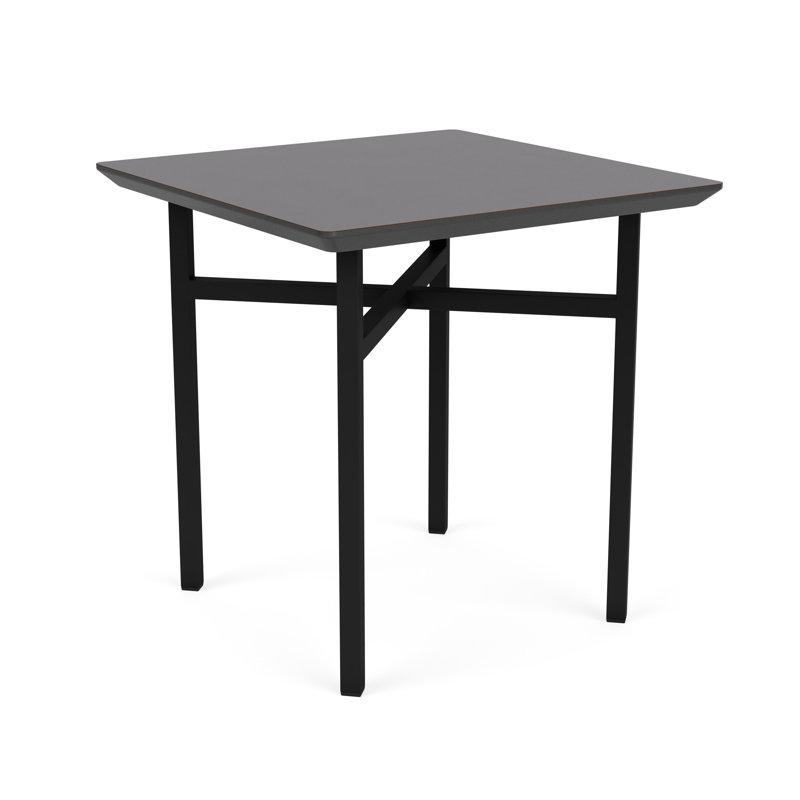 Avon Rx Healthcare Waiting Reception Square End Table Metal Frame 20X20" High Pressure Laminate Top, Black, Storm Charcoal