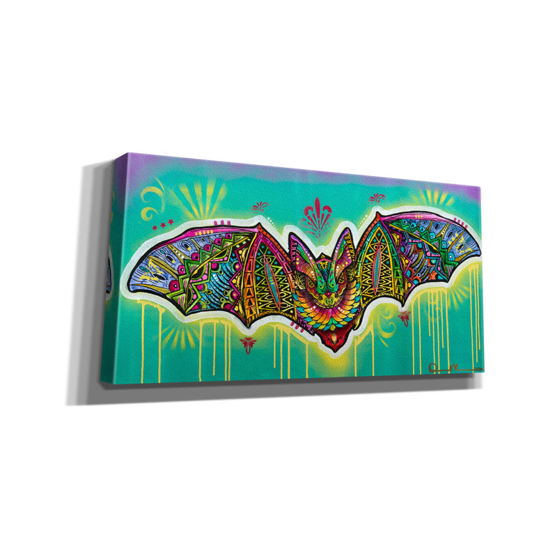 «Shaman Bat» par Dean Russo, art mural sur toile, 60 po x 30 po