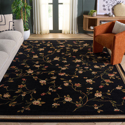 Tapis à motif floral Carolane