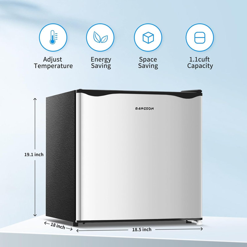 Mini-congélateur compact à une porte BANGson, Argent