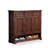 Dark-brown Solid Wood Shoe Storage Bench