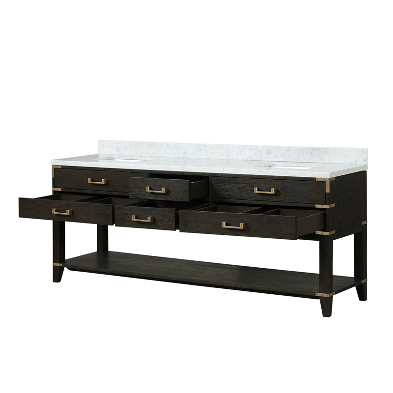 Double Bath Vanity with Carrara Marble Top