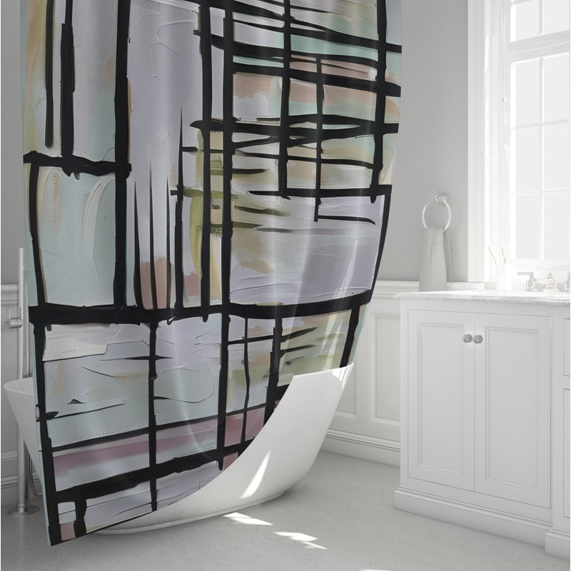 Rideau de douche abstrait Citori, H 72 po x l 70 po