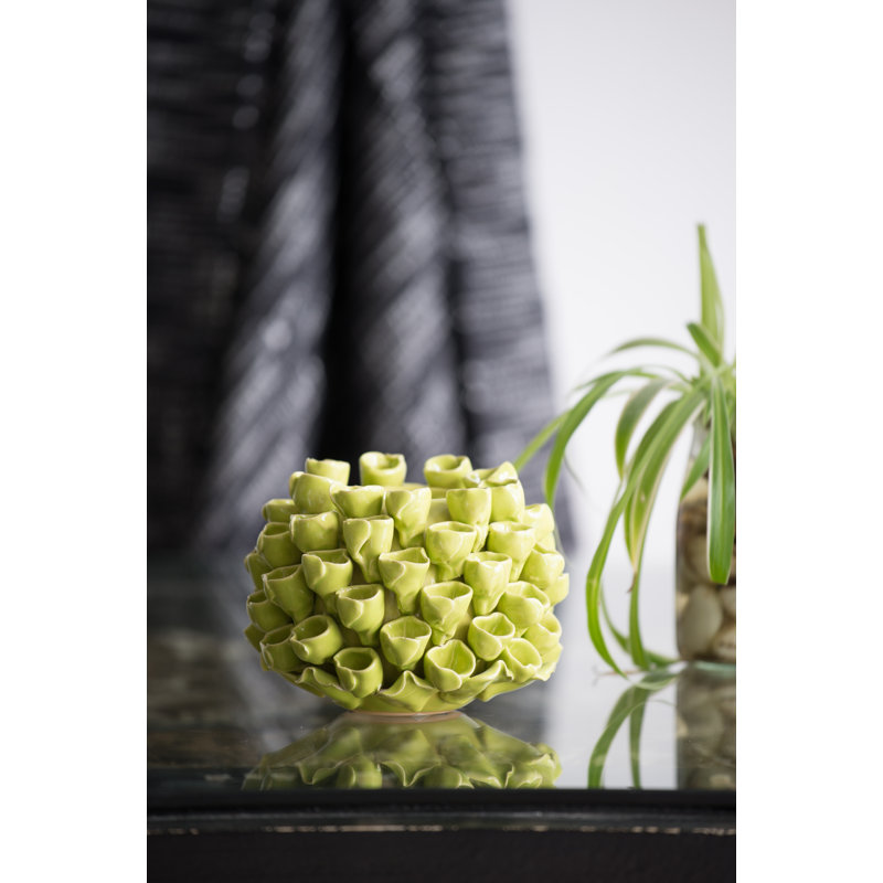 4.3'' H Ceramic Tabletop Votive Holder, Green