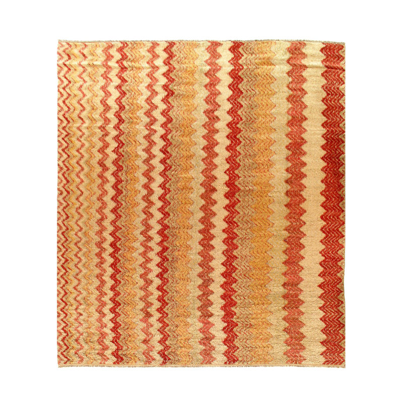 Tapis de zone noué la rouille 8 pi 1 po x 9 pi 10 po one-of-kind Alby