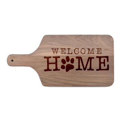 Welcome Home Pawprint Cutting Board