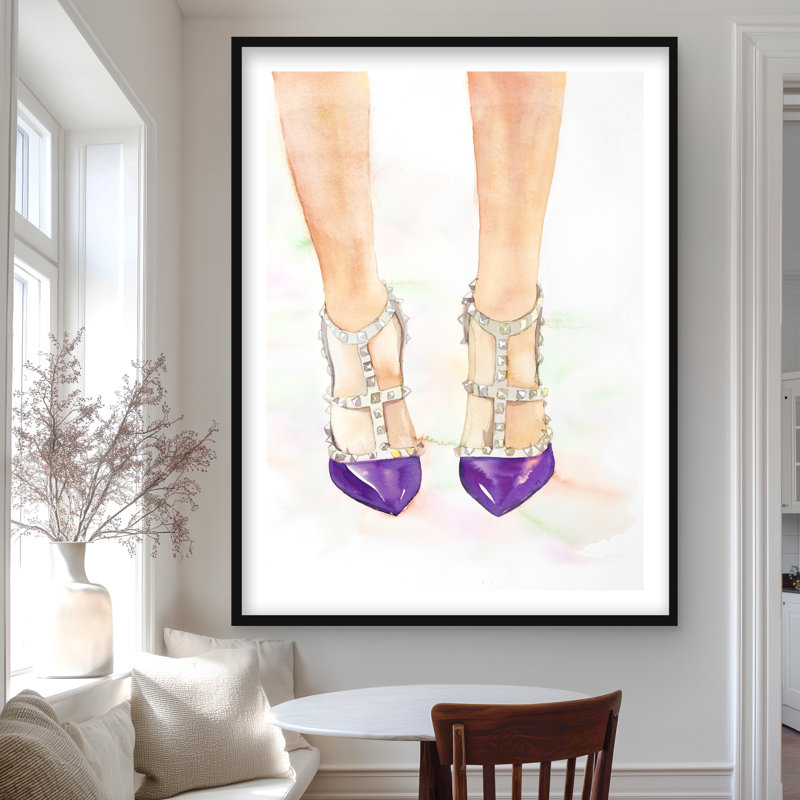 Mauve clouté talons hauts - mode beige, impression encadrée