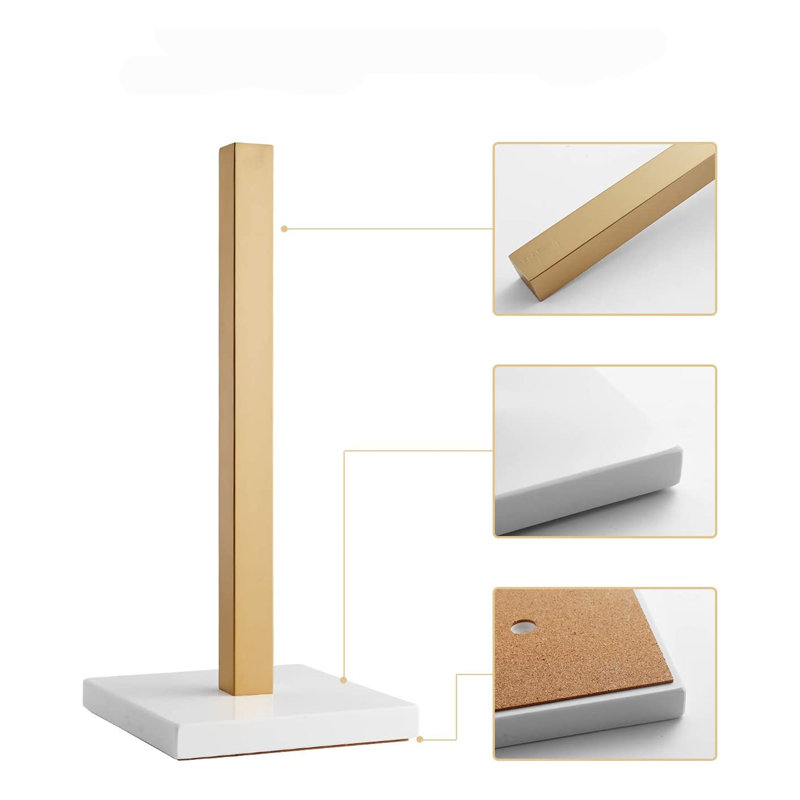 Stainless Steel Paper Towel Holder, Gold/White