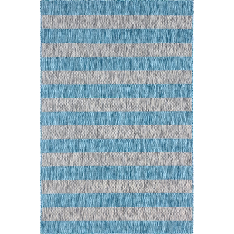 Hong Striped Indoor / Outdoor Rug, Rectangle 4'1" x 6'1"