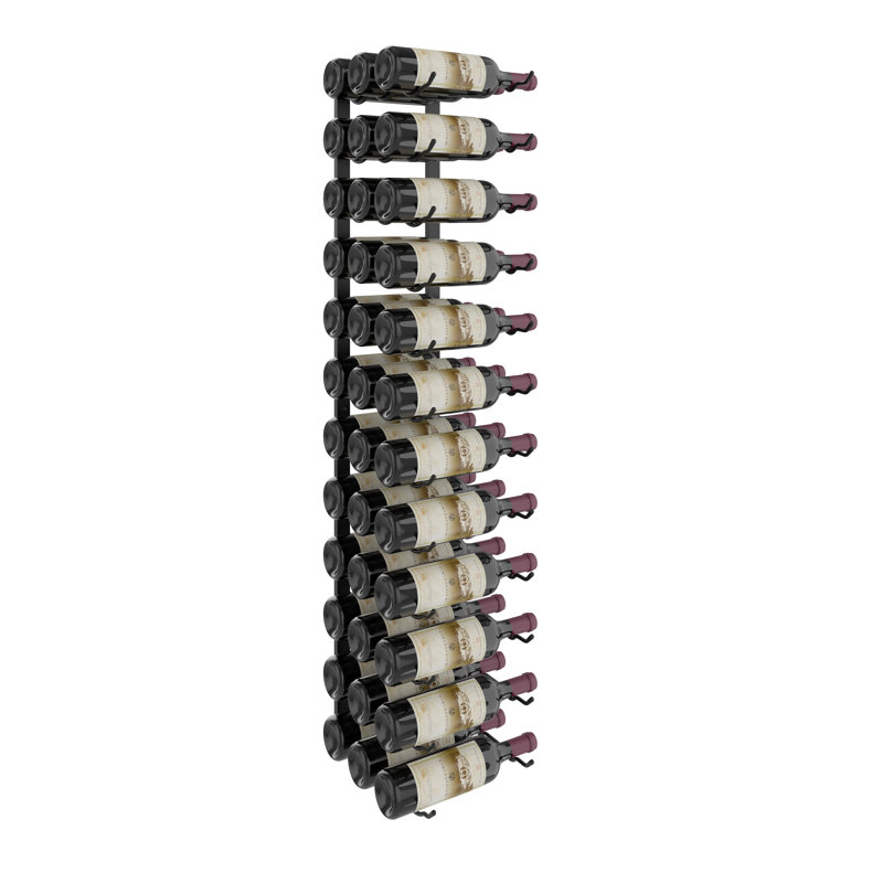 Indurial 48-Inch (4-Foot) Wall-Mounted Wine Rack, 48"H x 13"W x 12"D, Matte Black