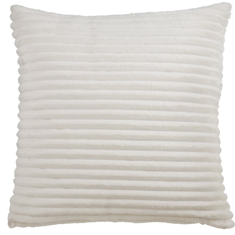 Cora Cllection Faux Rabbit 18" Throw Cover Pillow, Ivory