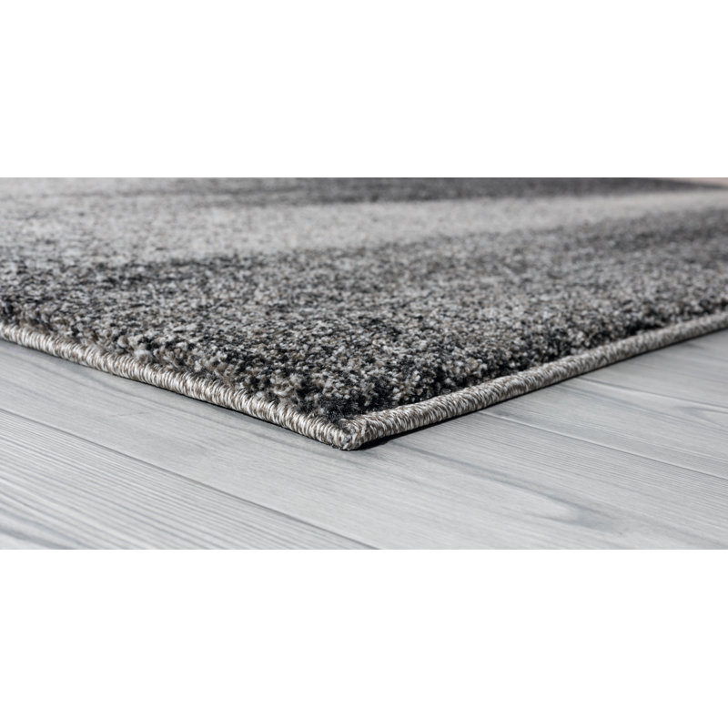 Tapis gris fantaisie à motif abstrait Woxall, Rectangle 5 pi 3 po x 7 pi 2 po