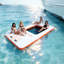 Inflatable Floating Dock, 15 x 6.5 FT Inflatable Dock Platform, Non-Slip Water Air Mat with Portable Carrying Bag and Detachable Ladder, Floating Water Platform Island Raft for Pool Beach Ocean