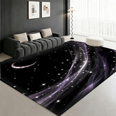 Tapis lavable à la machine avec envers antidérapant Night Sky Starry Moon