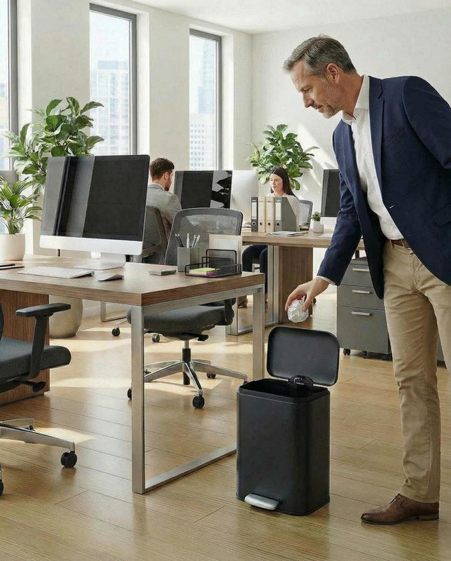 Poubelle à pédale en acier inoxydable 3,2 gallons / 12 L avec couvercle à fermeture en douceur résistant aux empreintes digitales