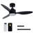 42 in. Black Low Profile Standard Ceiling Fan with Light, App & Remote Control