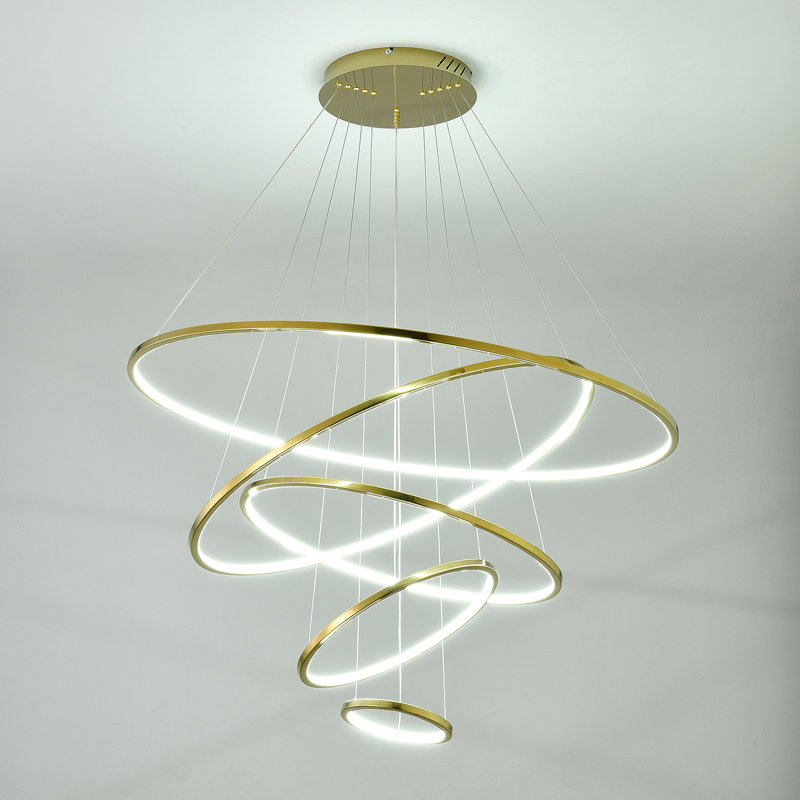 Luminaire suspendu haut de gamme moderne à 5 anneaux Bariah