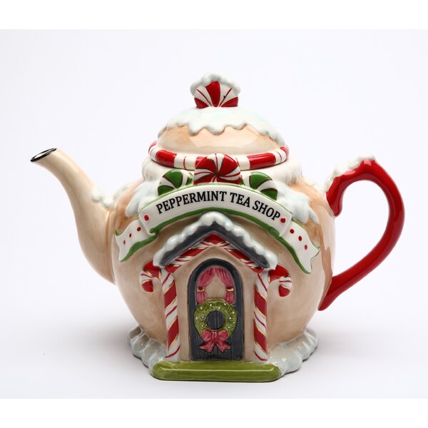 Grace Teaware Holiday Snowman Fine Porcelain Chocolate Pot 40oz Capacity