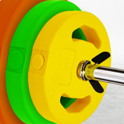 Adjustable Barbell Weight Set for Home Gym – 40LB/20KG Cardio Pump Barbell with PU-Coated Round Plates, 51" Bar & Shoulder Pad, Multi-Color, Includes