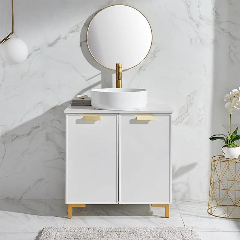 Govia 30" Matte White Free-standing Single Vessel Bathroom Vanity Set