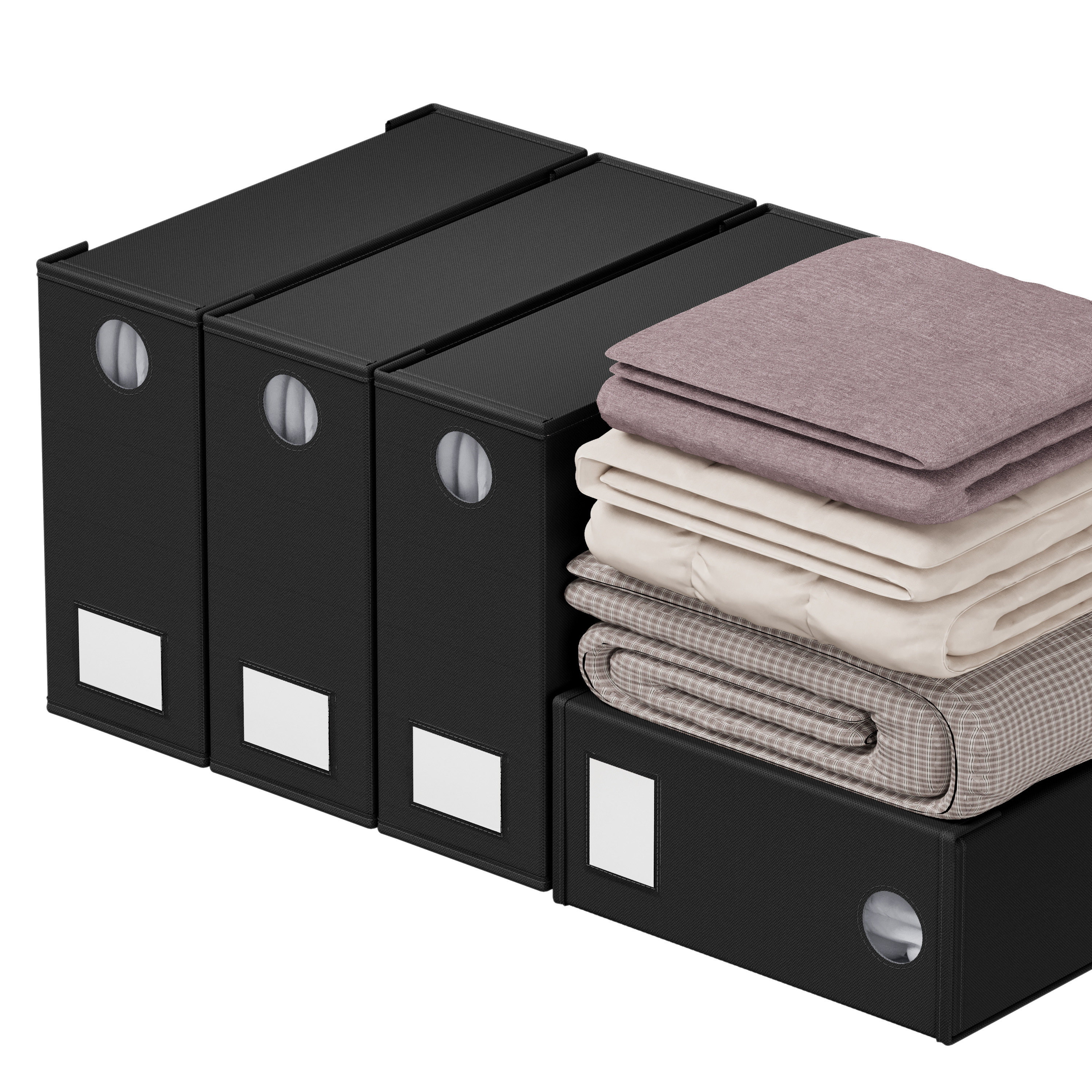 SpaceAid 4 Pack Bed Sheet Organizers and Storage Foldable Linen