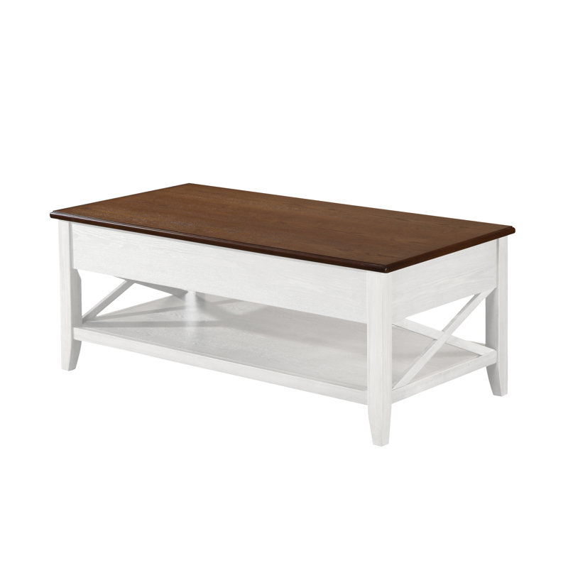 Atherton Single Coffee Table, Brown, White