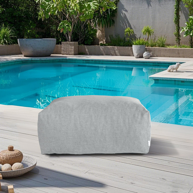 Repose-pieds pour canapé modulaire d'extérieur pour patio, jardin et piscine, Gris clair