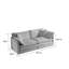 Canapé en chenille deux places avec 1 repose-pieds, canapé modulaire en L 2 places avec repose-pieds