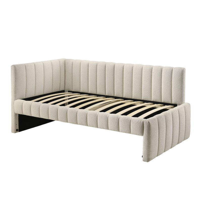 Lit de jour simple avec couchette Darragh, Blanc