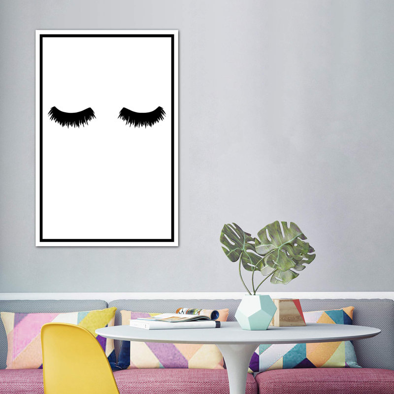 Lash Bold - impression d'art graphique, Pas de tapis, H 60 po x l 40po x P 1,5 po, Toile blanche encadrée