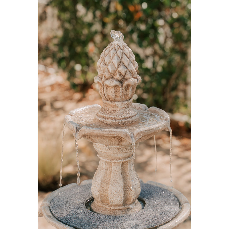 XBrand Classic Beige 51 in. Three‑Tier Outdoor Garden Water Fountain, Beige