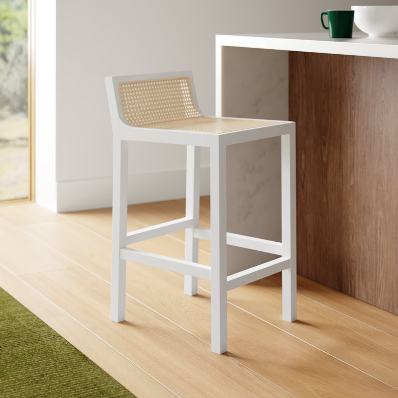 McCarthy Cane Bar & Counter Stool, Counter Stool(25.59” Seat Height), White