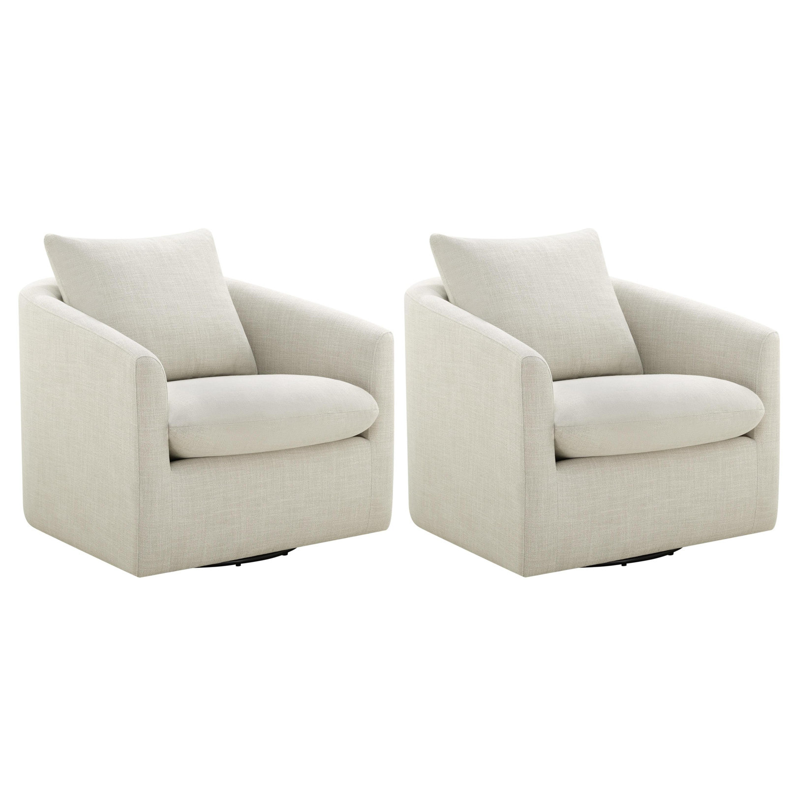 Menta Upholstered Swivel Accent Chair, Effie Linen Performance Linen