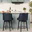 Tabouret de comptoir pivotant rembourré 26 po Wilsonia avec structure en bois massif-1692210779-1717197492