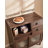 Solid Wood Sideboard Buffet Cabinet, Mid-Century Walnut Storage Cabinet with Acrylic Sliding Doors, Drawers & Open Shelves for Dining Room, Kitchen, Living Room, Coffee Bar