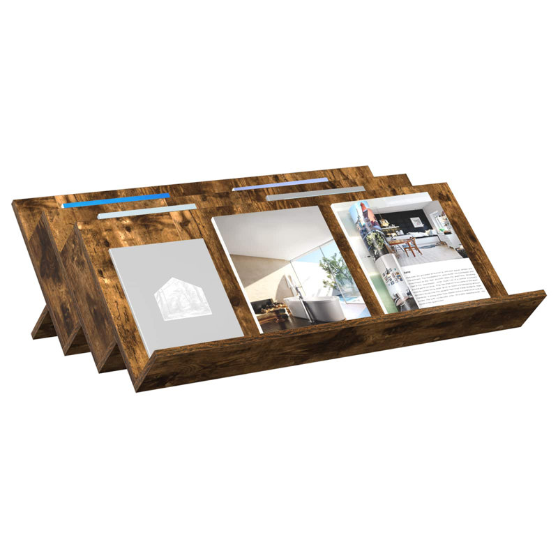 Wood Free Standing Magazine Rack, Brown