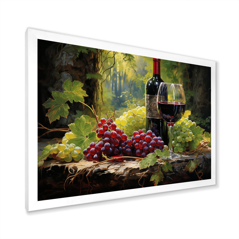 Art mural sur toile Cabernets Calm, H 34 po x l 44 po x P 1,5 po, Cadre simple blanc
