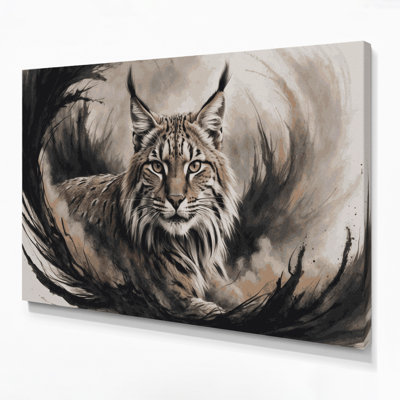 «Big Cats Carcarian Lynx», art mural sur toile grise