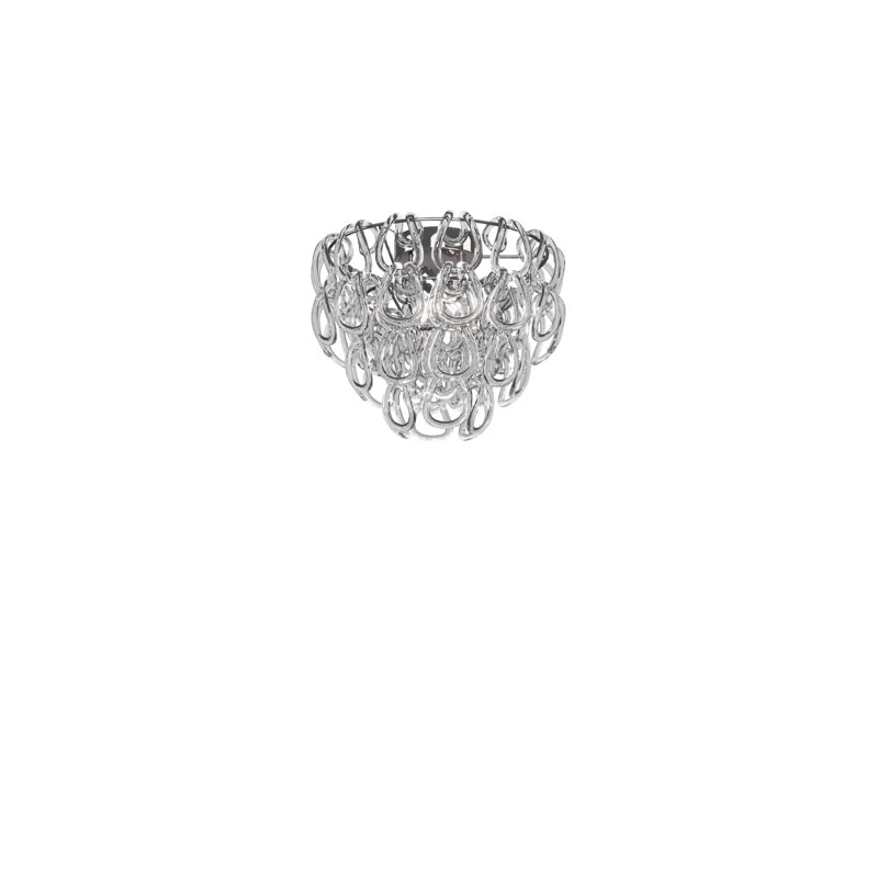 Giogali Ceiling Lamp 40 Black Matt Bronze 1 E26 Ul 1, Glossy Chrome, Crystal Transparent